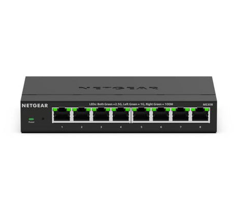 <b>NETGEAR (MS308)</b> <br>Multi-Gig 非網管交換機 | 8x100M/1G/2.5G