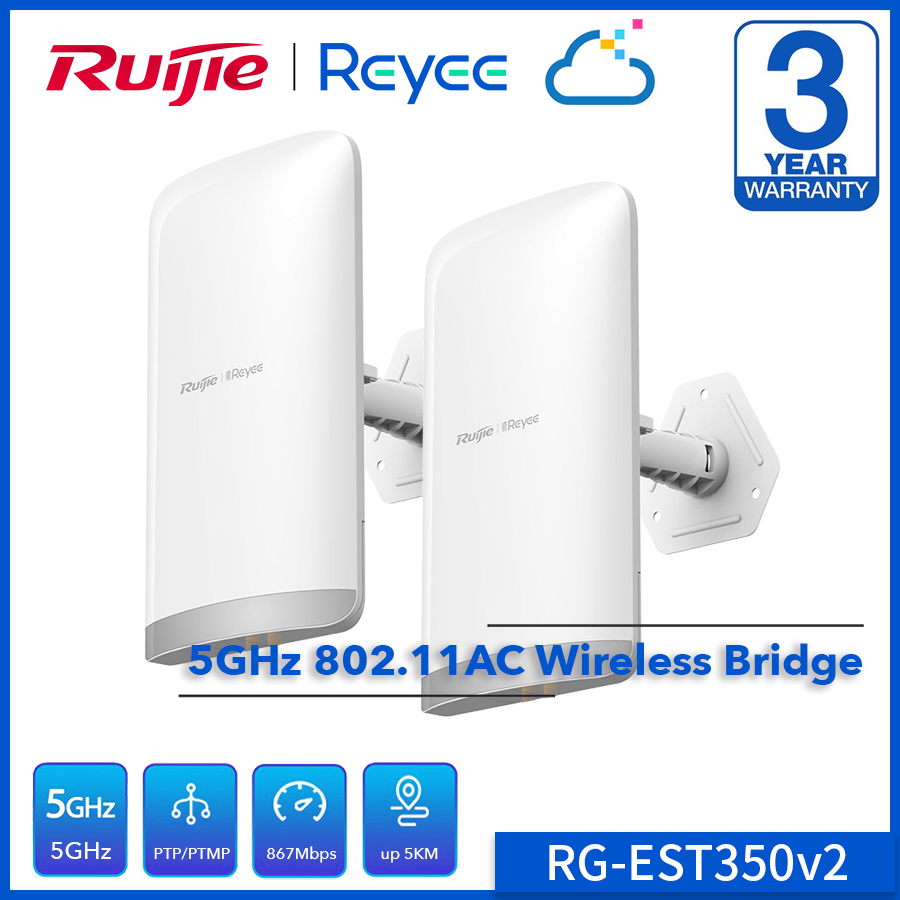 Reyee (RG-EST350 V2) 5GHz Dual-stream 802.11ac 5KM Wireless Bridge