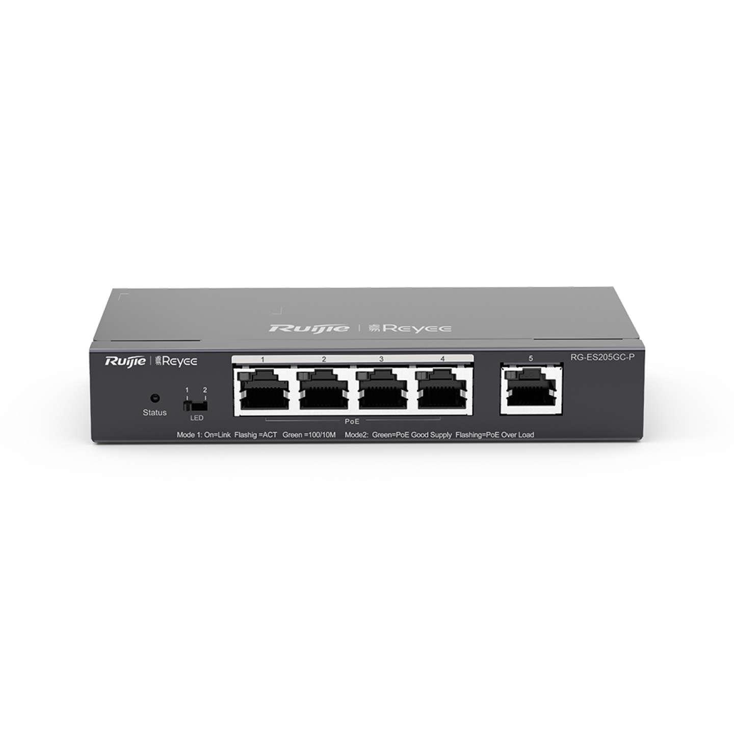 Reyee (RG-ES205GC-P) 5-Port Gigabit (1-4 PoE+) 雲端管理交換機