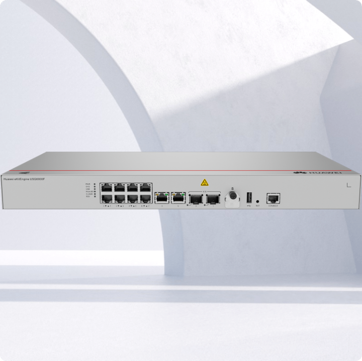 Huawei eKit (USG6000F-S125) AC Host(10*GE RJ45+2*10GE SFP+,1*Built-in AC Power,Include SSL VPN 100 users)