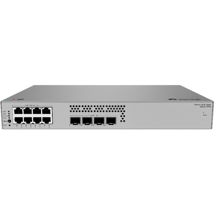 <b>Huawei eKit (S220S-8P4J)</b><br>8埠 千兆非網管POE+ (128W) 交換機(無風扇) | 4 x 2.5GE SFP