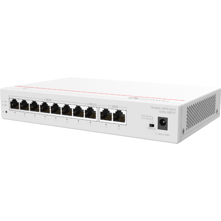 Huawei eKit (S380-S8P2T)<br> Multi-Service PoE Gateway, 2 x 1G WAN, 8 x 1G LAN, 300 users, support 64 AP (124W)