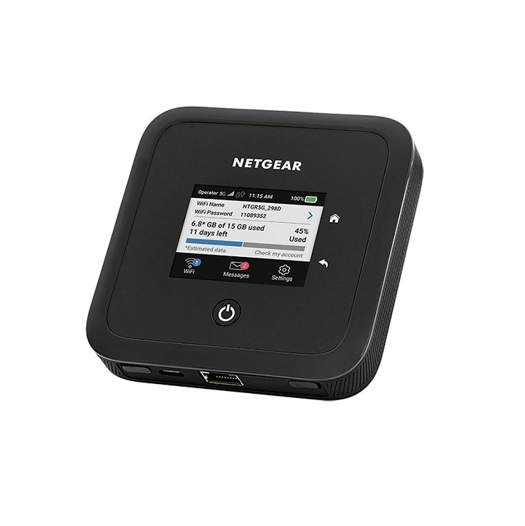 <b>NETGEAR Nighthawk (MR5200)</b> <br>M5 5G AX1800 WiFi 6 流動熱點路由器<br>1G LAN | 2.4 吋 LCD