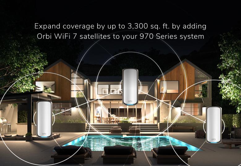 <b>NETGEAR Orbi (RBE971S)</b> <br>四頻 BE27000 WiFi 7 Mesh 智能路由器 (主機) - 送 1 年 NETGEAR Armor