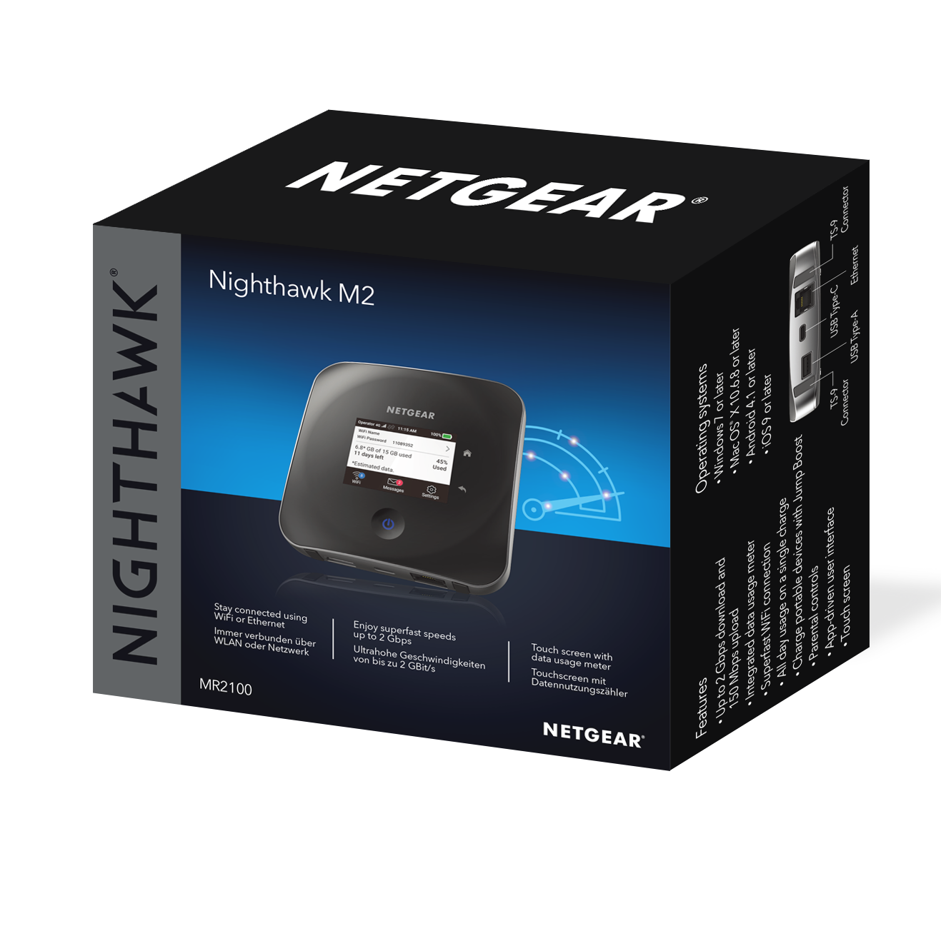 <b>NETGEAR Nighthawk (MR2100)</b> <br>M2 4G LTE 流動熱點路由器