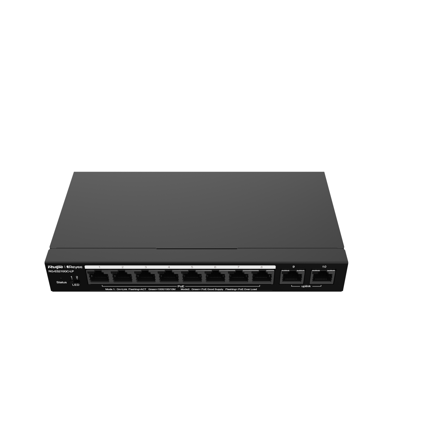 Reyee (RG-ES210GC-LP) 10-Port Gigabit Smart (1-8 PoE+) 雲端管理交換機