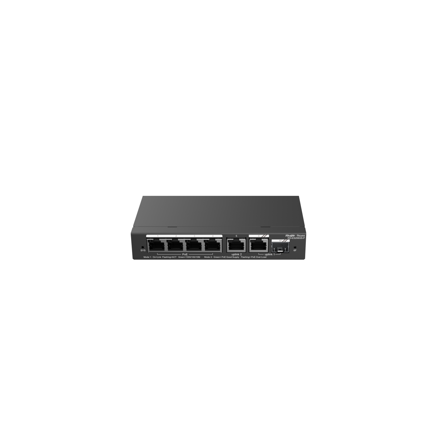 <b>Reyee (RG-ES206GS-P) </b><br>,6-Port Gigabit PoE+ 雲端管理交換機 | 4x1G PoE+ | 1x1G | 1x1G Combo Port)
