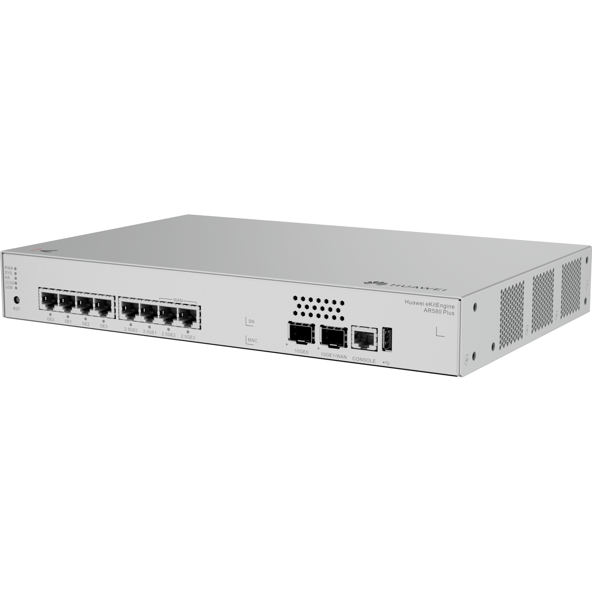 Huawei eKit (AR580Plus) Multi-Service Gateway | 1x10GE(SFP+)+2x2.5GE Wan | 1x10GE(SFP+)+2x2.5GE+4xGE LAN | 1xUSB2.0 | Built-in AC power