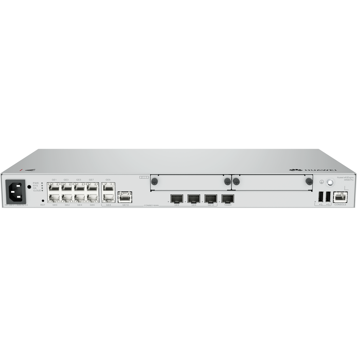 Huawei eKit (AR580Pro) Multi-Service Gateway | 3xGE Combo Wan | 1x10GE(SFP+)+8xGE LAN | 2xUSB2.0 | 2xSIC | Built-in AC power