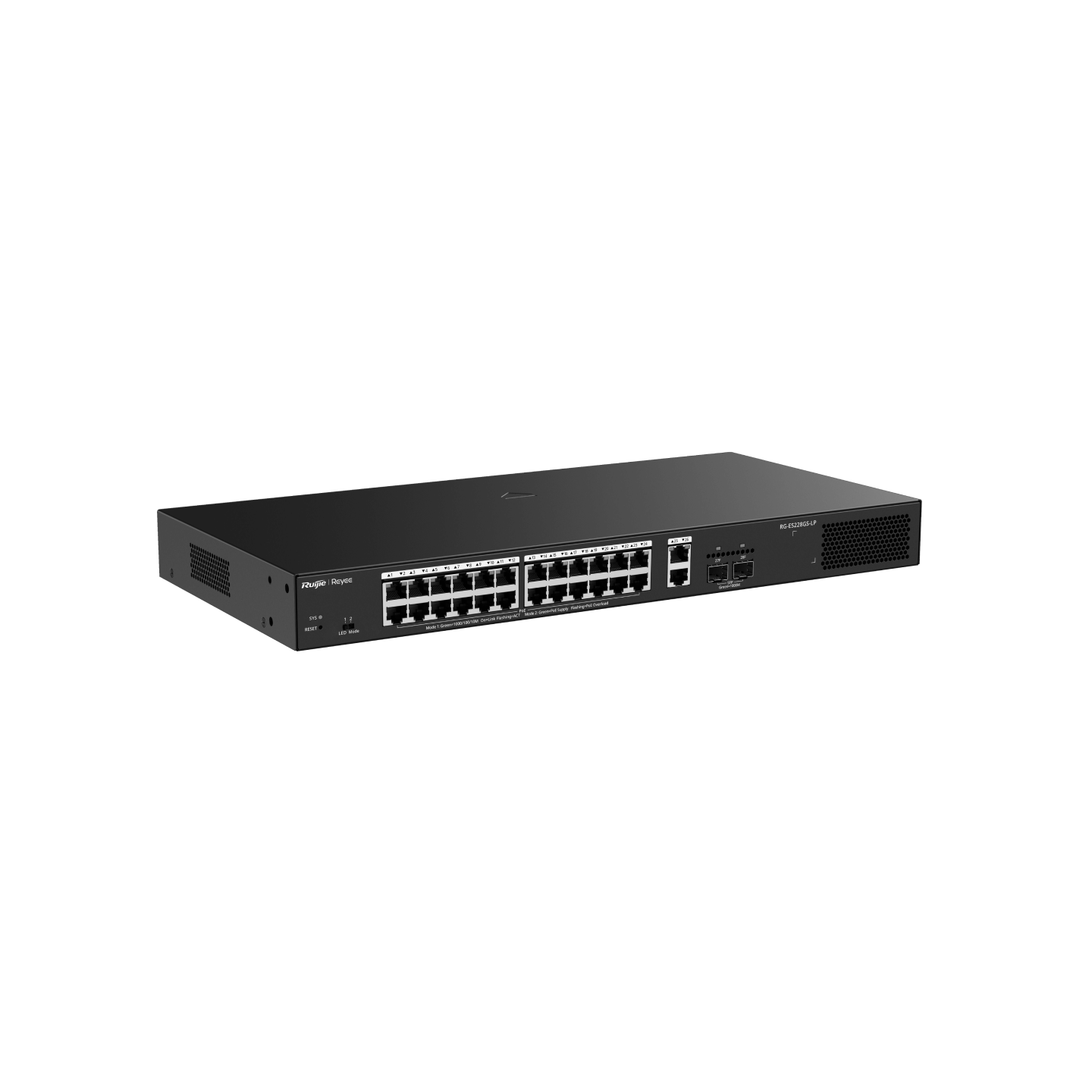 <b>Reyee (RG-ES228GS-LP) </b><br>28-Port 雲端管理 PoE+ (250W) 交換機 |24x1G PoE+ | 2x1G | 2xSFP