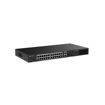 <b>Reyee (RG-ES228GS-LP) </b><br>28-Port 雲端管理 PoE+ (250W) 交換機 |24x1G PoE+ | 2x1G | 2xSFP