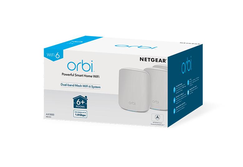 NETGEAR RBK353 Orbi Mesh WiFi 6 AX1800 雙頻 MESH 系統套裝 (1主機+2衛星)