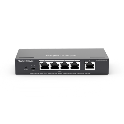 <b>Reyee (RG-ES205GC-P)</b><br> 5-Port Gigabit (1-4 PoE+) 雲端管理交換機