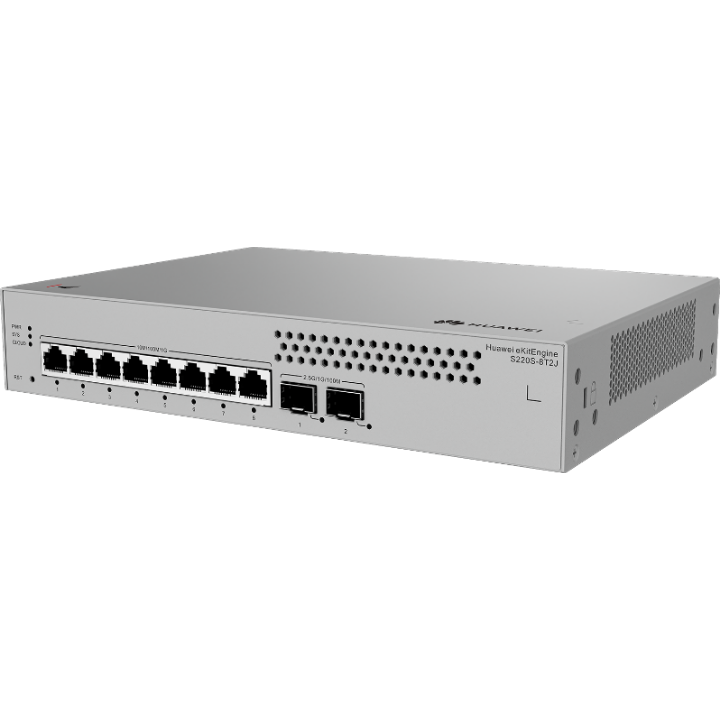 <b>Huawei eKit (S220S-8T2J)</b><br>8埠 千兆L2 網管交換機(無風扇) | 2 x 2.5GE SFP