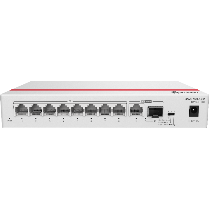 <b>Huawei eKit (S110-8T2ST)</b><br> 8埠 千兆非網管交換機(無風扇) | 1 x GE SFP | 1 x GE electrical port