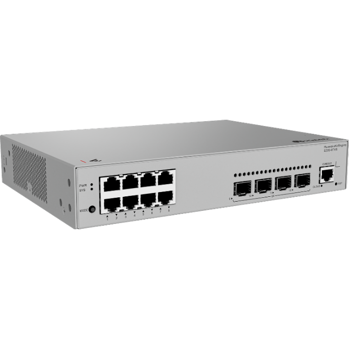 <b>Huawei eKit (S220-8T4S)</b><br>8埠 千兆L2 網管交換機(智能風扇) | 4 x GE SFP