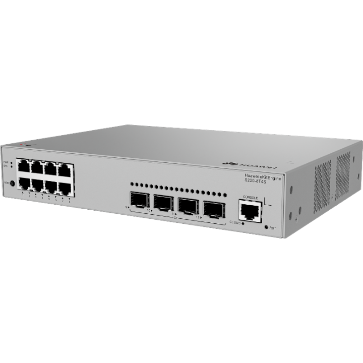 <b>Huawei eKit (S220-8T4S)</b><br>8埠 千兆L2 網管交換機(智能風扇) | 4 x GE SFP