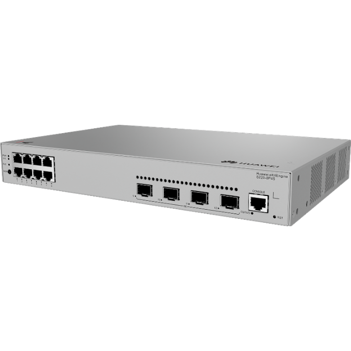 <b>Huawei eKit (S220-8P4S)</b><br>8埠 千兆L2 網管POE+ (125W) 交換機(智能風扇) | 4 x GE SFP