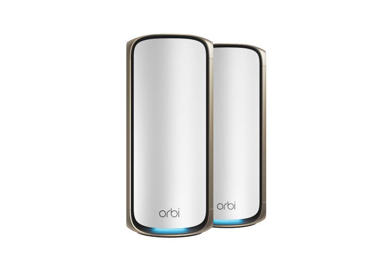 NETGEAR Orbi (RBE972S) 四頻 BE27000 WiFi 7 Mesh 無線系統<br>(2件裝) - 白色 | 送 1 年 NETGEAR Armor