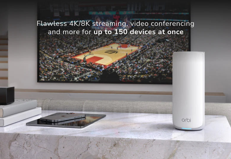 NETGEAR Orbi (RBE872) 三頻 BE21000 WiFi 7 Mesh 無線系統<br>(2件裝, 1主機+1分機)