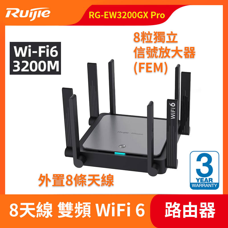 RG-EW3200GX PRO 3200M Wi-Fi 6雙頻千兆網狀路由器