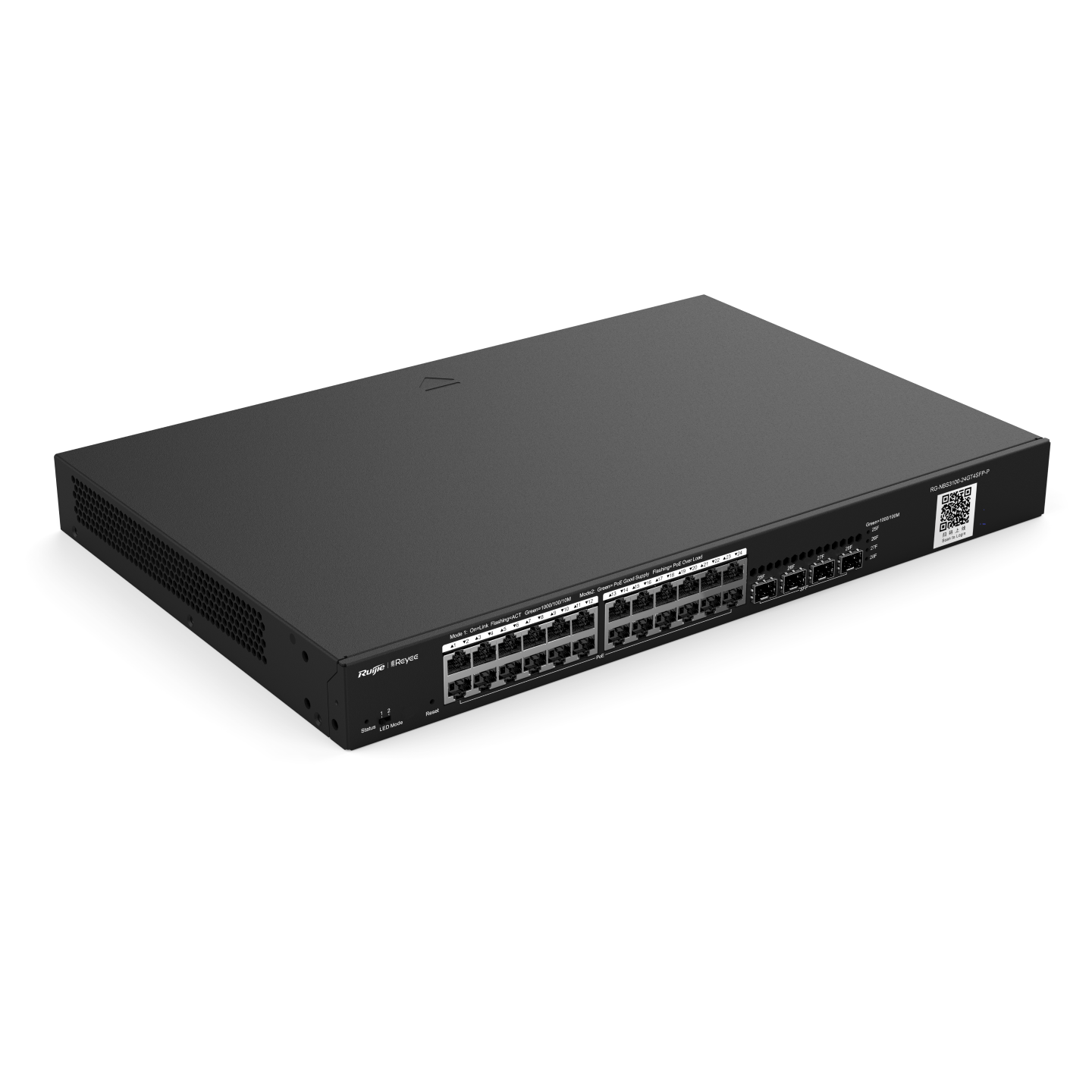 RG-NBS3100-24GT4SFP-P, 28-Port Gigabit L2, PoE+ 雲端管理交換機