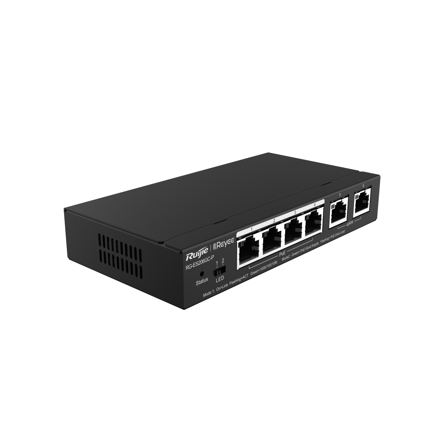Reyee (RG-ES206GC-P) 6-Port Gigabit (1-4 PoE+) 雲端管理交換機