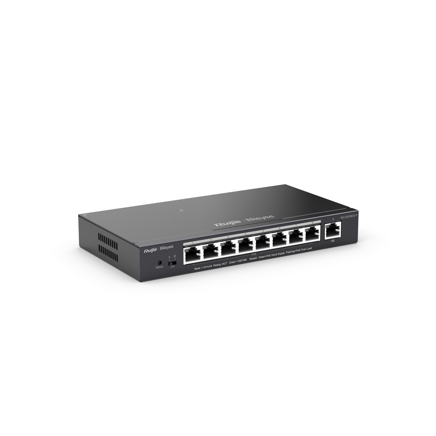 Reyee (RG-ES209GC-P) 9-Port Gigabit (1-8 PoE+) 雲端管理交換機