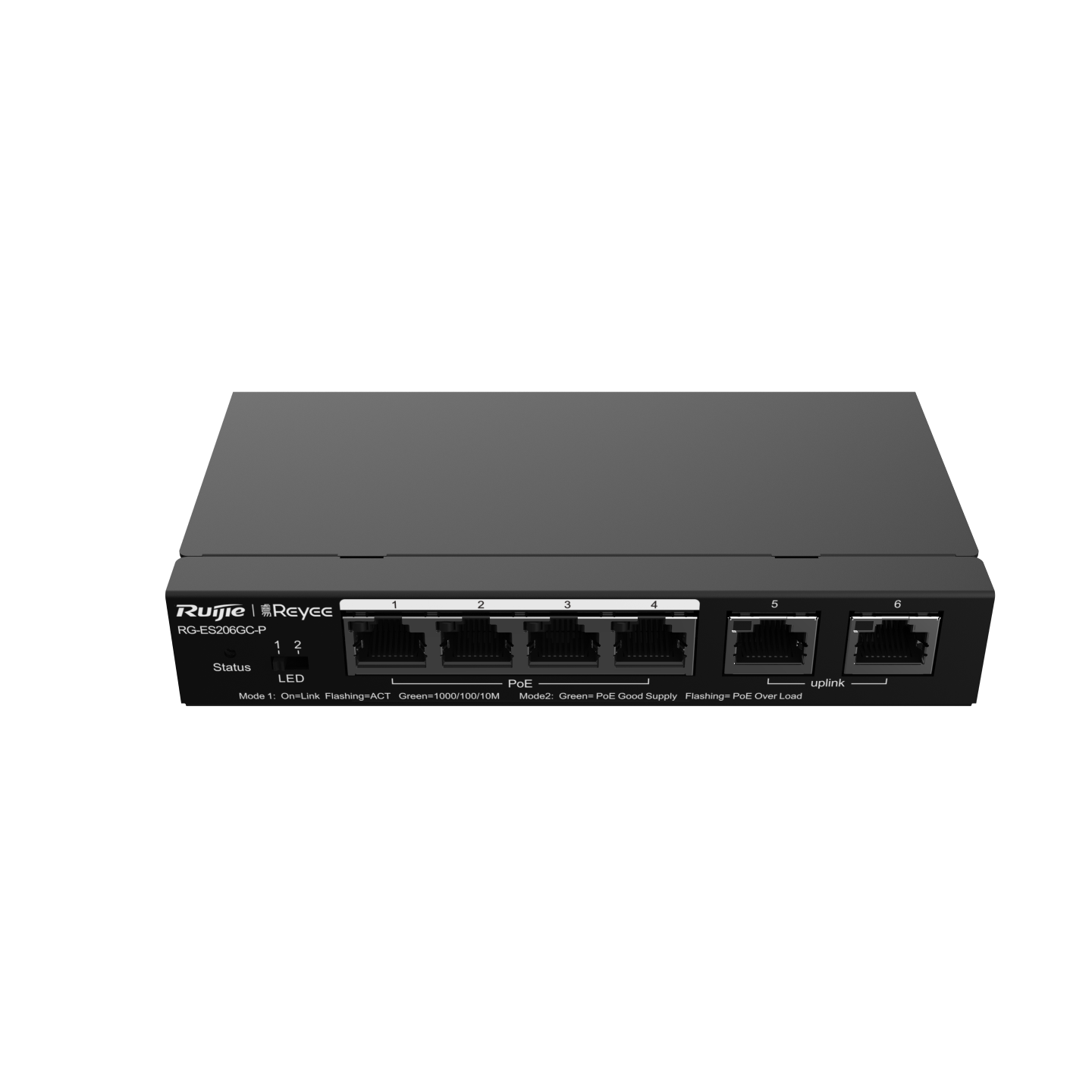 RG-ES206GC-P, 6-Port Gigabit (1-4 PoE+) 雲端管理交換機