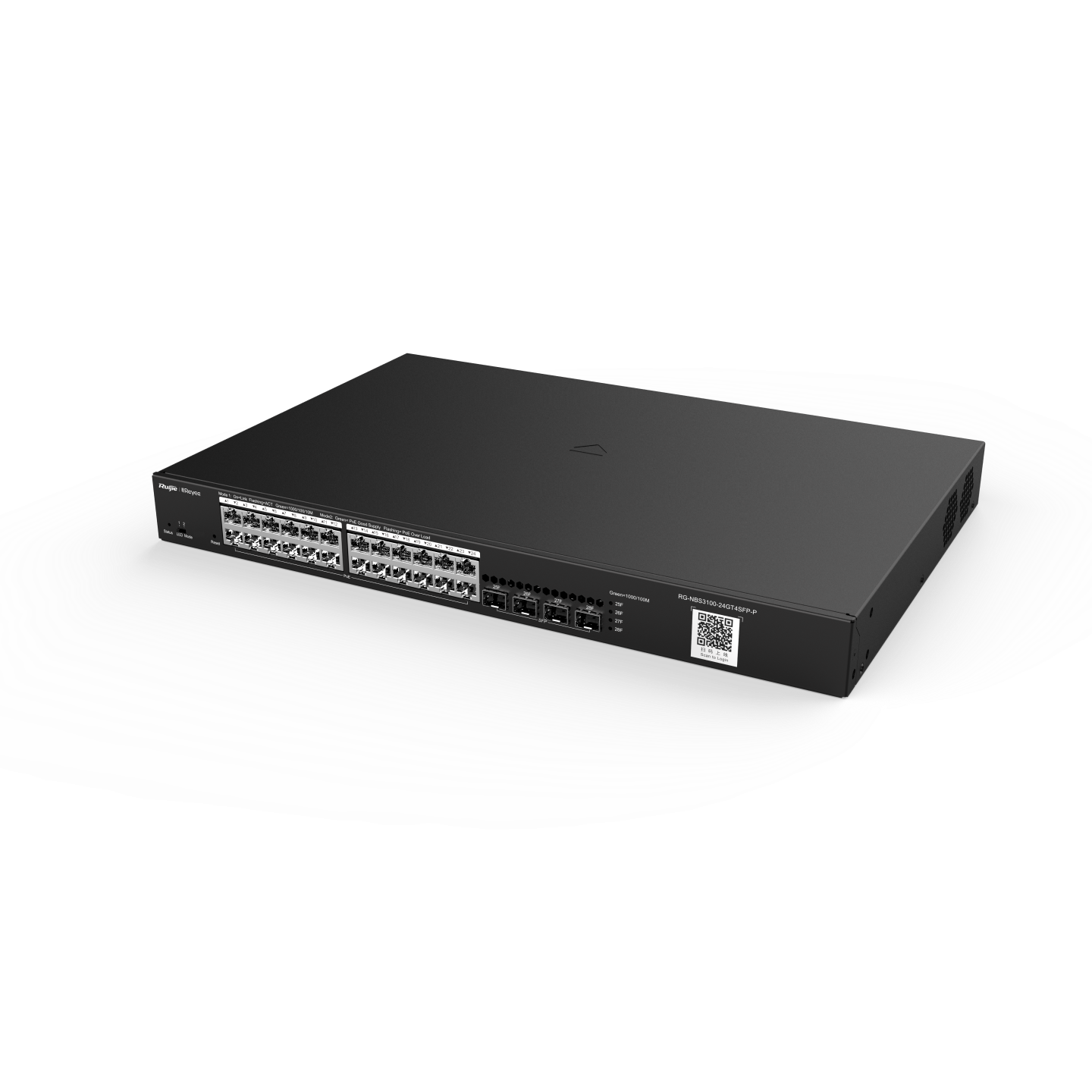 RG-NBS3100-24GT4SFP-P, 28-Port Gigabit L2, PoE+ 雲端管理交換機