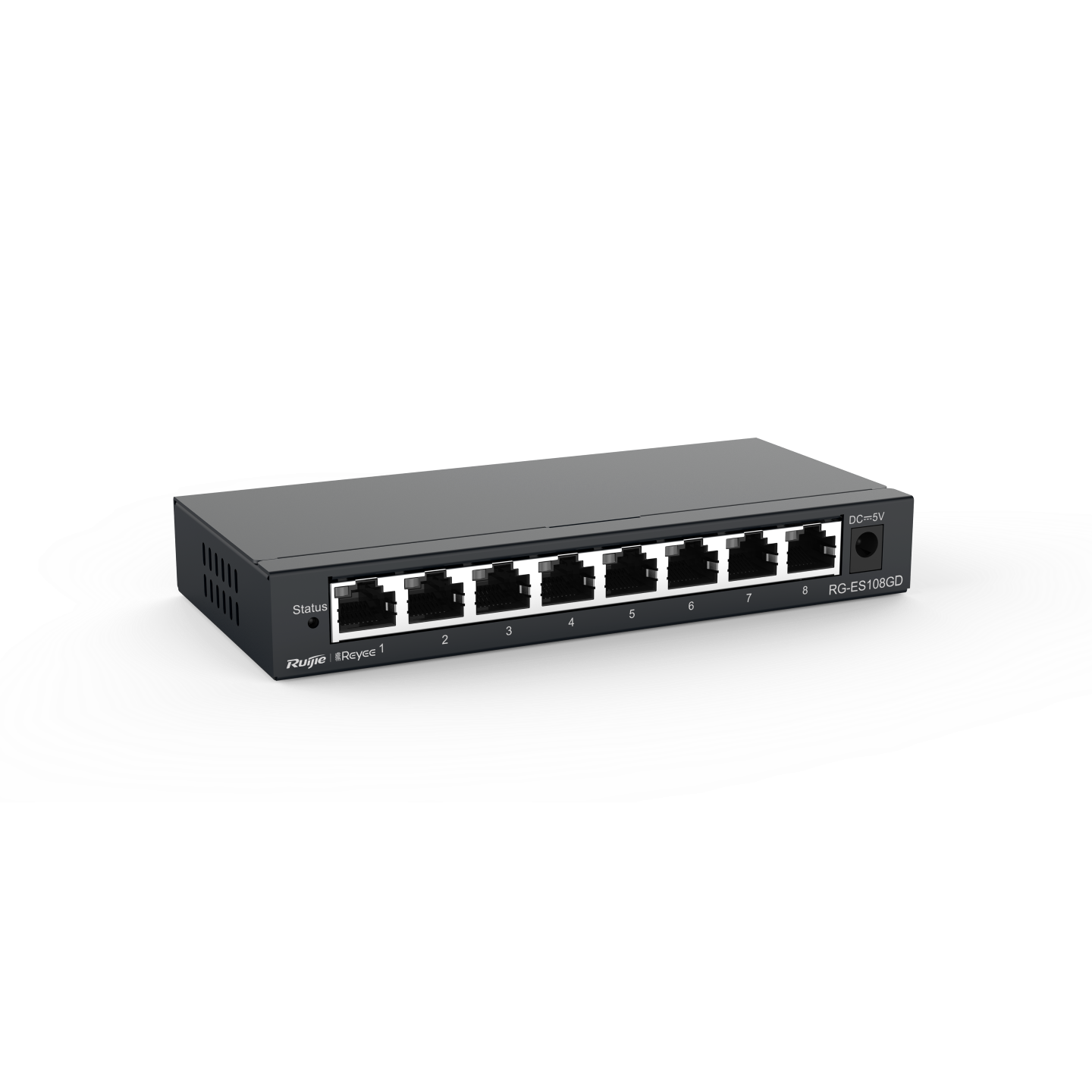 RG-ES108GD, 5-port 10/100/1000 Mbps 非網管交換機 (金屬外殼)