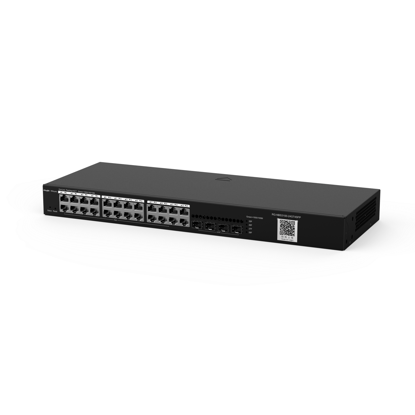 Reyee (RG-NBS3100-24GT4SFPv2) 28-Port Gigabit  L2 雲端管理交換機 | 24x1G | 4x1G SFP