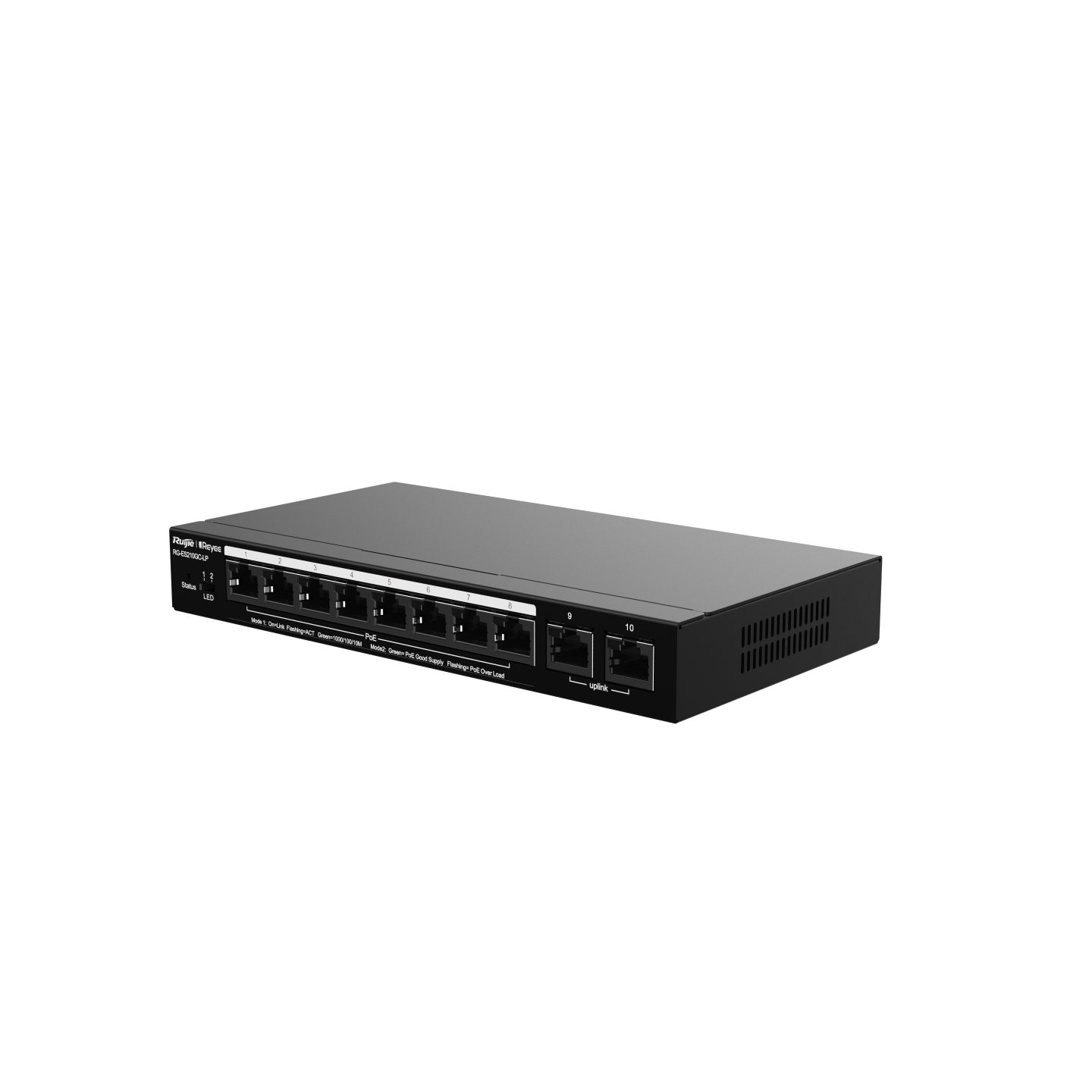Reyee (RG-ES210GC-LP) 10-Port Gigabit Smart (1-8 PoE+) 雲端管理交換機