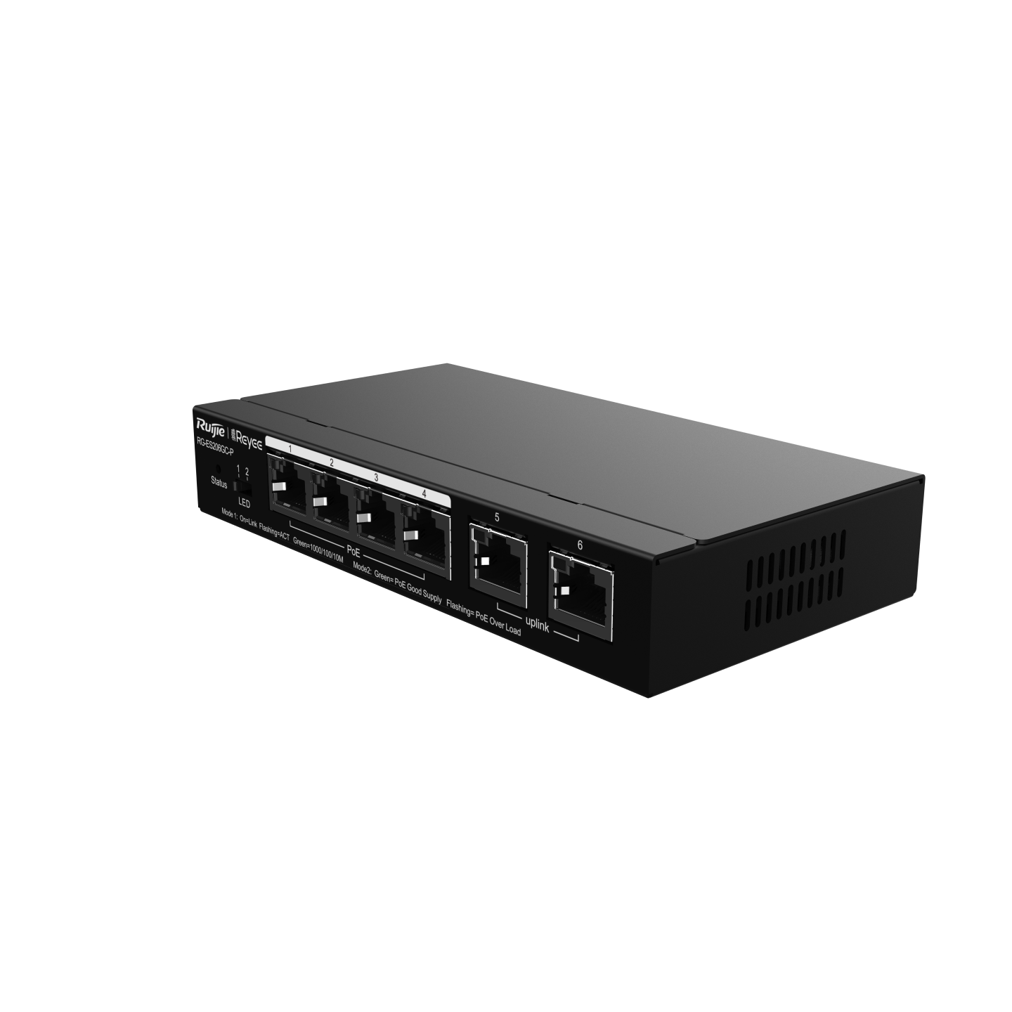 Reyee (RG-ES206GC-P) 6-Port Gigabit (1-4 PoE+) 雲端管理交換機